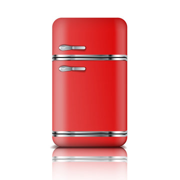 Retro Fridge refrigerator in red retro color