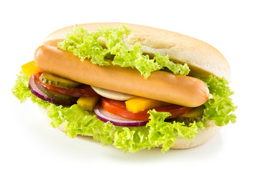 Hot-dog on white background 