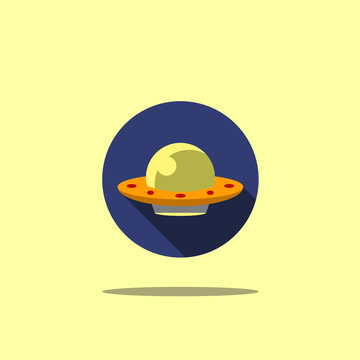 Space icon illustration ufo flat