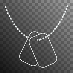 Dog Tags with Chain Vector Icon