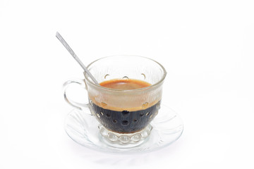 espresso coffee in classic cup isolate on white background