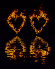 Fototapeta miłość - ogniste serca obraz