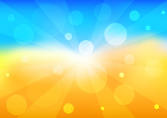 Яркий летний фон. Небо и песок. Векторная иллюстрация.