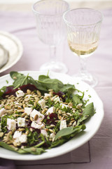 Carpaccio of beetroot with feta cheese