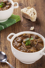 Beef stew served with bread