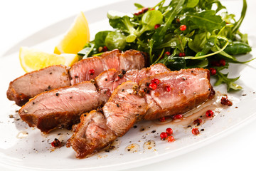 Kebabs - grilled meat and vegetables 