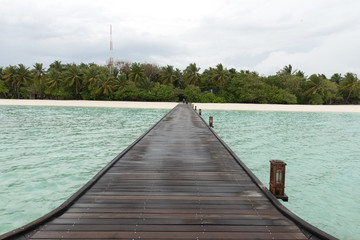 Obraz premium Overwater Bungalows Boardwalk