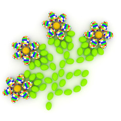 Eggs in the shape of a flower. Unique Design