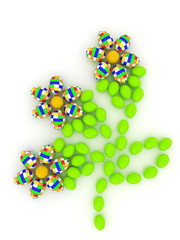 Eggs in the shape of a flower. Unique Design