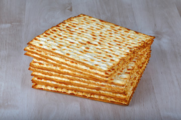 Matzah on wooden table