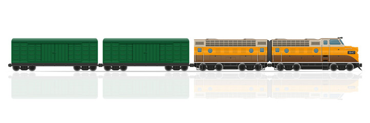 railway train with locomotive and wagons vector illustration © kontur-vid