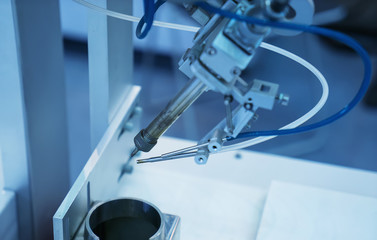 robotic hand machine tool at industrial manufacture factory