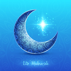 Fototapeta na wymiar Moon for Muslim Community Festival Eid Mubarak