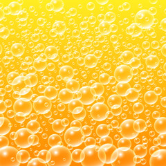 Colorful Yellow Water Bubbles Background