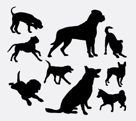 Dog pet animal silhouette 05. Good use for symbol, logo, web icon, mascot, sign, sticker design, or any design you wany. Easy to use.
