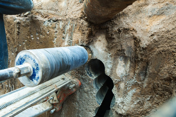 diamond drilling holes in concrete