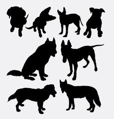 Obraz premium Dog pet animal silhouette 11. Good use for symbol, logo, web icon, mascot, sign, sticker design, or any design you wany. Easy to use. 