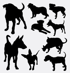 Dog pet animal silhouette 13. Good use for symbol, logo, web icon, mascot, sign, sticker design, or any design you wany. Easy to use.

