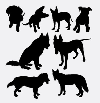 Dog pet animal silhouette 11. Good use for symbol, logo, web icon, mascot, sign, sticker design, or any design you wany. Easy to use.
