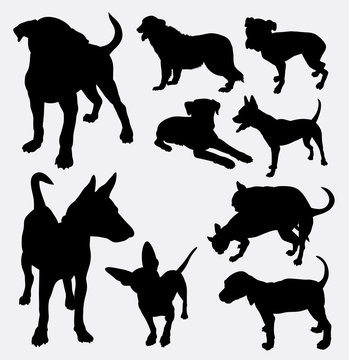Dog pet animal silhouette 13. Good use for symbol, logo, web icon, mascot, sign, sticker design, or any design you wany. Easy to use.
