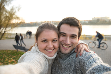 young couple in park
