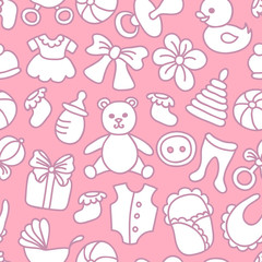 Baby Girl Seamless Pattern