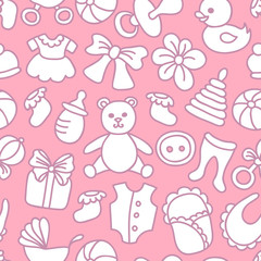 Baby Girl Seamless Pattern