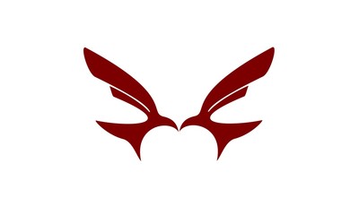 Elements of the concept logo eagles' wings to fly colorful as letters and initials in 3D logo and a logo or a color flat-panel