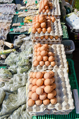 fresh eggs at the market.