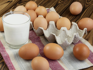 Eggs and a glass of milk