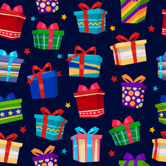 Colorful Gift Boxes Seamless Pattern