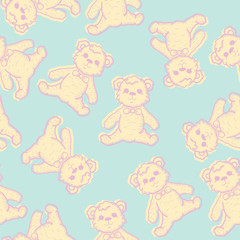 Seamless Baby Background with teddy bear