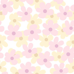 Light Seamless Pattern with Daisies