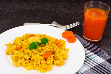 Healthy Food: Pilaf with Meat and Rice