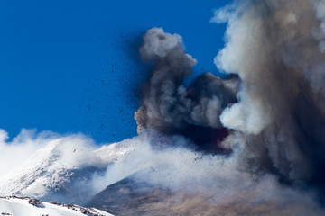 Volcano etna eruption