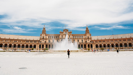 Fototapeta na wymiar Plaza de Espana - landmark in Seville, Andalusia, Spain. Renaiss