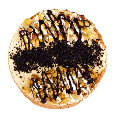 Sweets: delicious fresh cake with nuts.