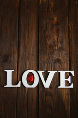 Wooden word love