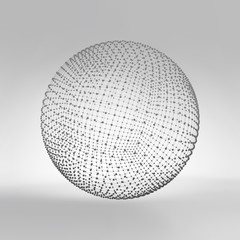 3d Sphere. Global Digital Connections. Technology Concept. Vector Illustration.

