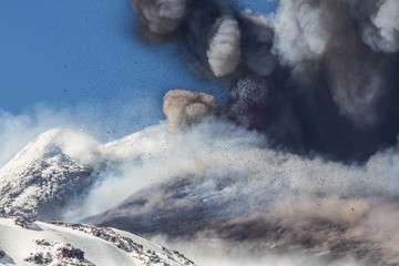 Volcano etna eruption