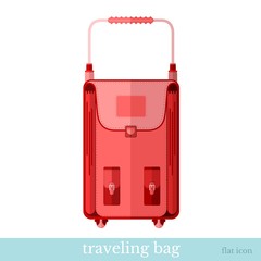 traveling bag flat icon on white