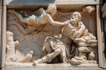 Obraz premium Detail of Milan Cathedral or Duomo di Milano in Milan, Italy. Cl