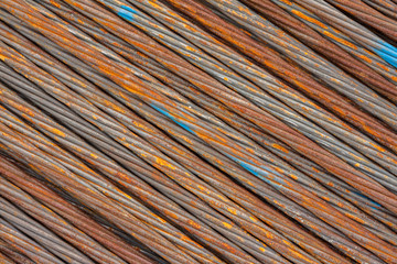 Stack of the metal rusty or steel rod