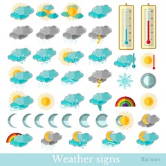 flat hydrometeorological icons weater icons