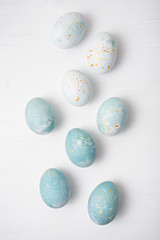 Colorful easter eggs on white background