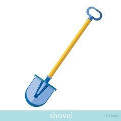 flat icon shovel tool object on white