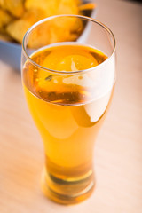 beer and chips