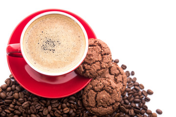 Cup of coffee with cookies
