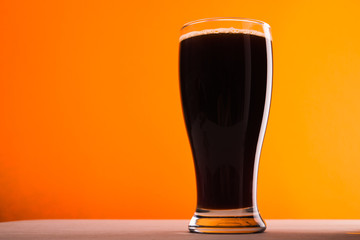 Glass of dark beer
