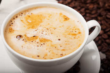 milk foam in coffee